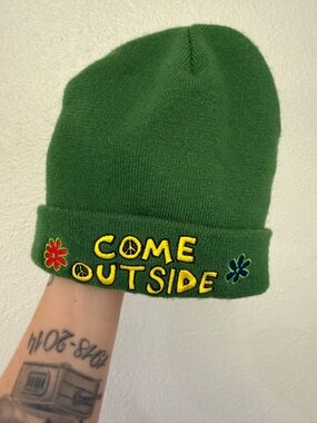 "Come Outside" Embroidered Beanie